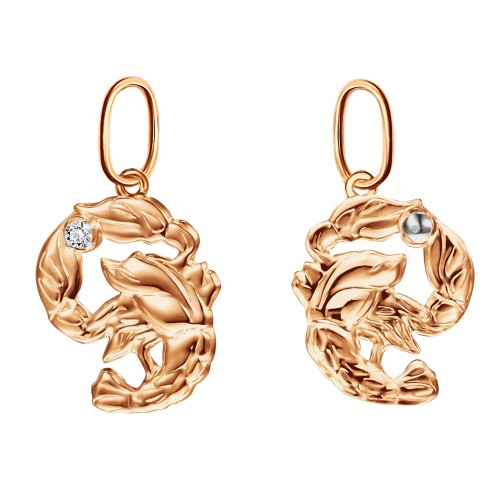 Золотая подвеска с фианитом