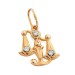 Золотая подвеска с фианитом