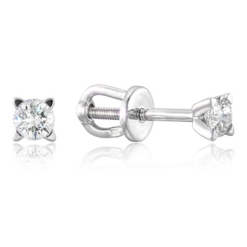 Серьги пусеты винтовые с бриллиантами