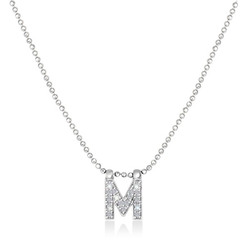 Колье буква-М с бриллиантами