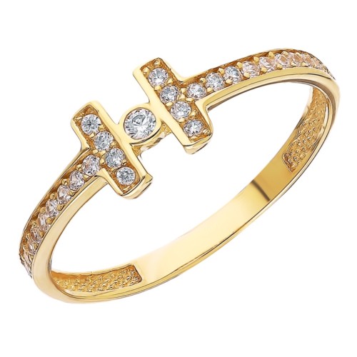 Кольцо из золота с фианитами