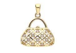 Золотая подвеска с фианитами