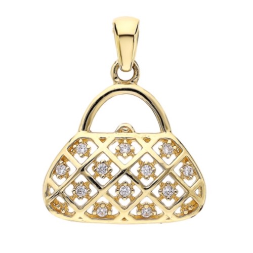 Золотая подвеска с фианитами