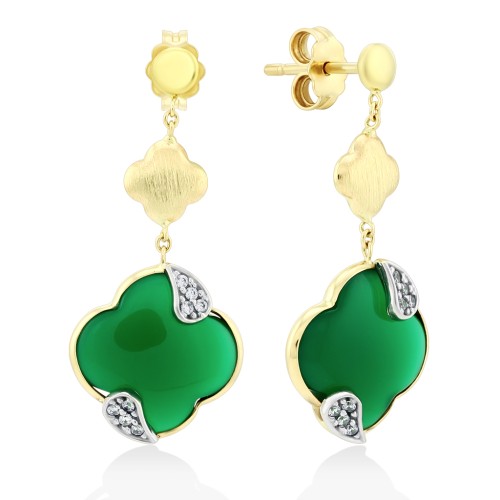 Серьги из золота 585 с агатом