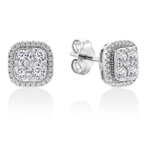 Серьги пусеты с бриллиантами