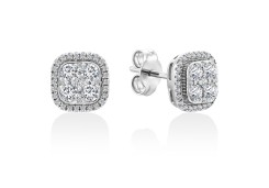 Серьги пусеты с бриллиантами