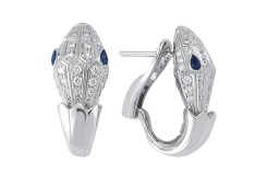 Золотые серьги с бриллиантами и сапфирами