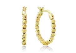 Золотые серьги кольца с шариками