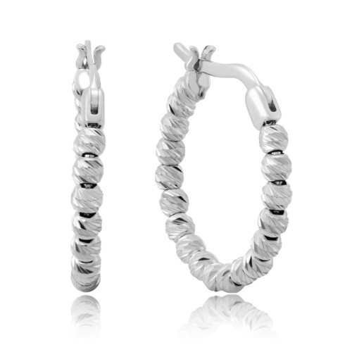 Золотые серьги конго с шариками