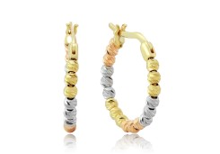 Золотые серьги конго с шариками