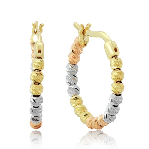 Золотые серьги конго с шариками