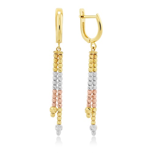 Серьги длинные из золота