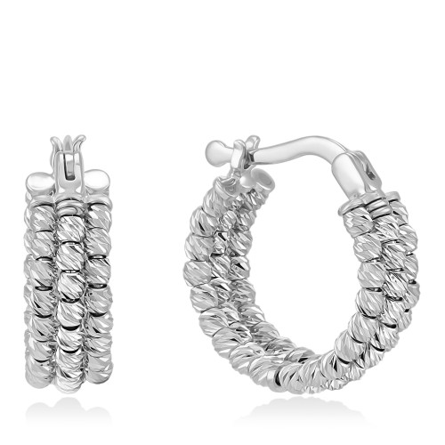 Золотые серьги конго с шариками