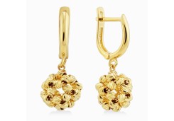 Серьги с шариками из желтого золота