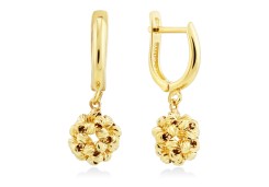 Серьги с шариками из желтого золота