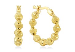 Серьги-конго с шариками из желтого золота