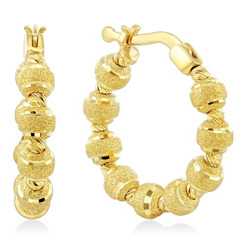 Серьги-конго с шариками из желтого золота