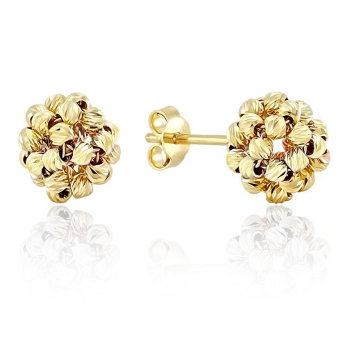 Золотые серьги пусеты с шариками