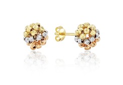 Золотые серьги пусеты с шариками