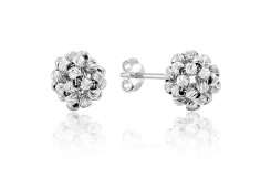 Серьги с шариками из белого золота