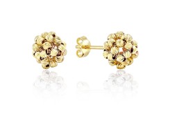 Серьги с шариками из желтого золота