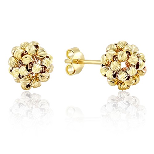 Серьги с шариками из желтого золота