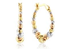 Серьги кольца с шариками