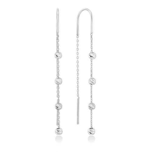 Серьги протяжки из золота с шариками