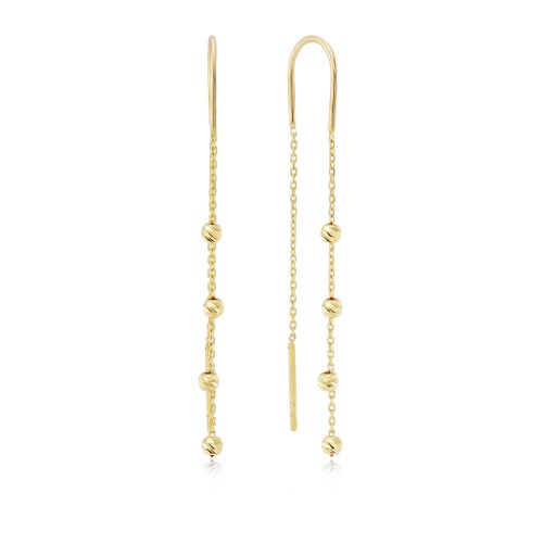 Золотые серьги протяжки 