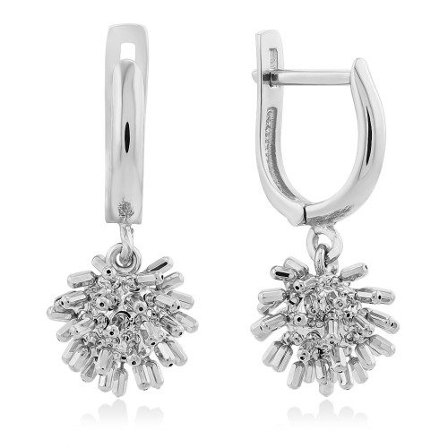 Серьги ежики из золото 585