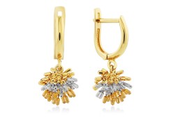 Серьги ежики из золота 585