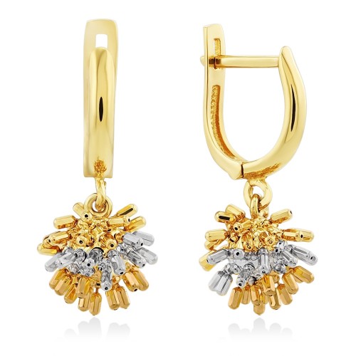 Серьги ежики из золота 585