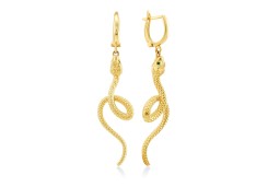 Серьги золотые змея