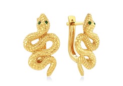 Серьги золотые змея