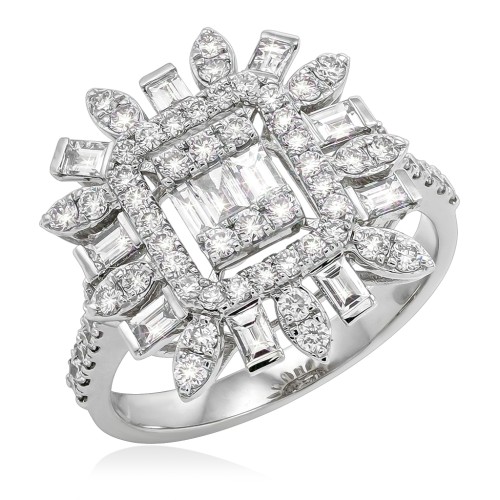 Кольцо из белого золота с бриллиантами