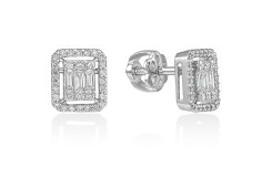 Золотые серьги винтовые с бриллиантами