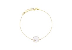 Браслет из золота с фианитами и эмалью