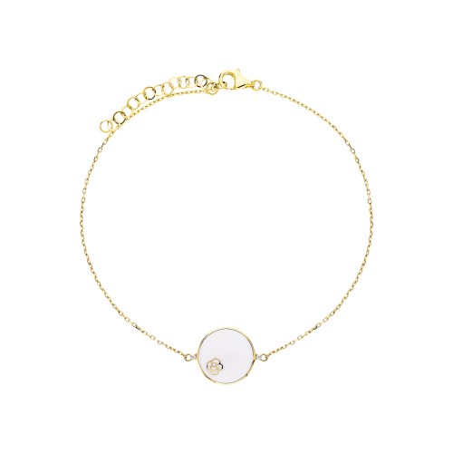 Браслет из золота с фианитами и эмалью