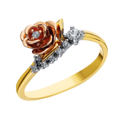 Кольцо из золота с фианитами