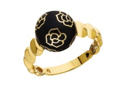 Стильное кольцо из золота 585 пробы с эмалью