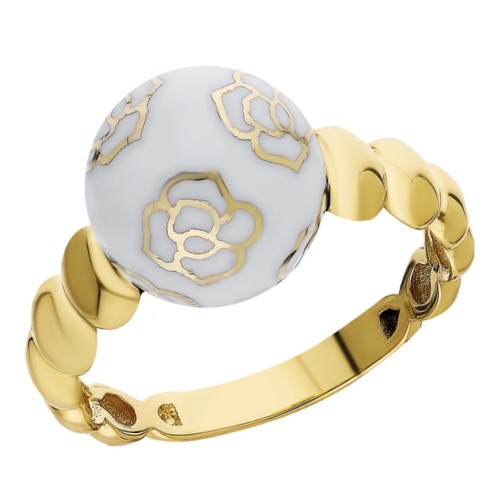 Кольцо золотое с эмалью