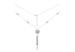 Колье серебряное с фианитами внутри шарика