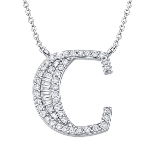 Колье буква-C с бриллиантами