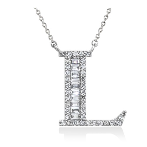 Колье буква L из золота с бриллиантами
