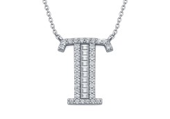 Колье буква-T с бриллиантами