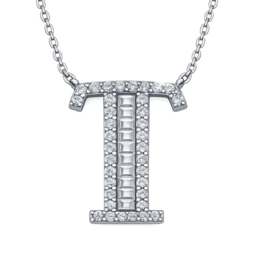 Колье буква-T с бриллиантами