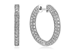 Серьги конго из золота с бриллиантами