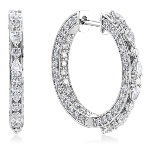 Серьги конго из золота с бриллиантами