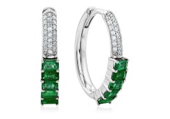 Серьги с бриллиантами и изумрудами