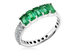 Кольцо с бриллиантами и изумрудами